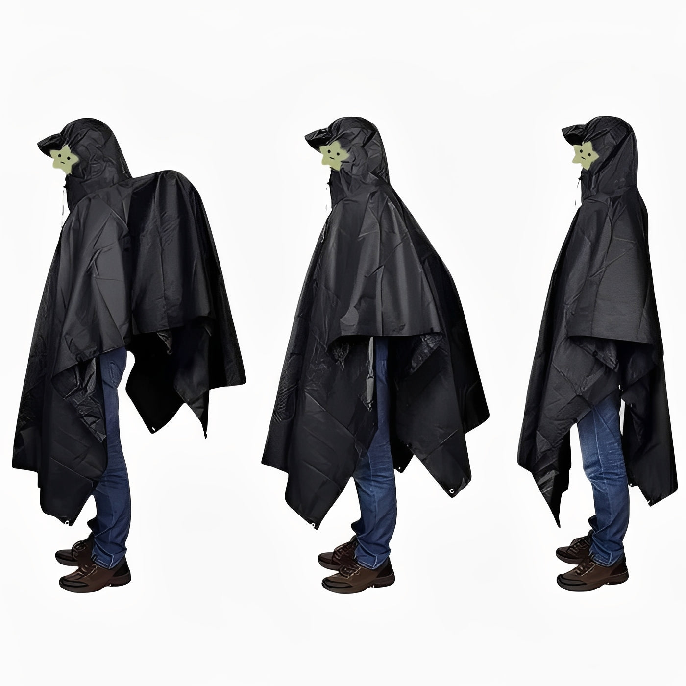 Waterproof Hooded Rain Poncho for Outdoor Activities - Includes Convenient Storage Bag