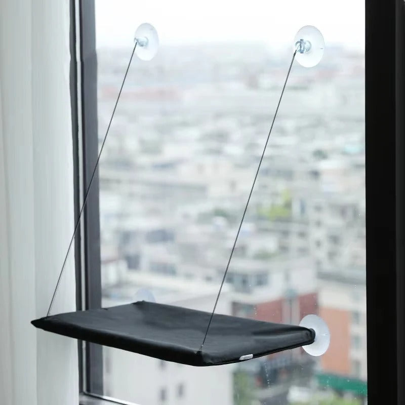 Deluxe Indoor Cat Window Hammock with Strong Suction Cups - Cozy Cat Bed for Sunbathing & Relaxation