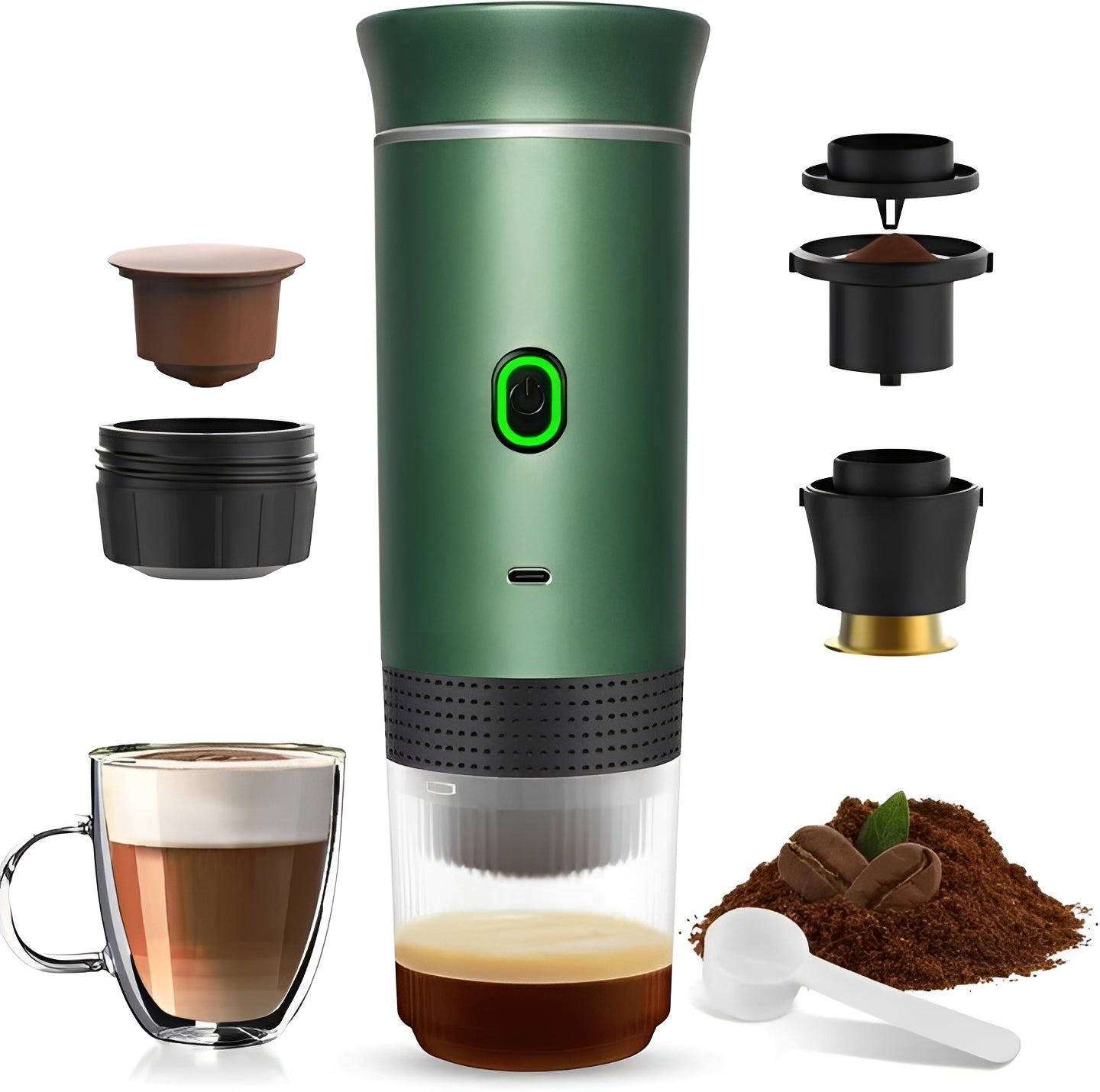 Portable USB Coffee Maker - 3 Brewing Modes for On-the-Go Convenience
