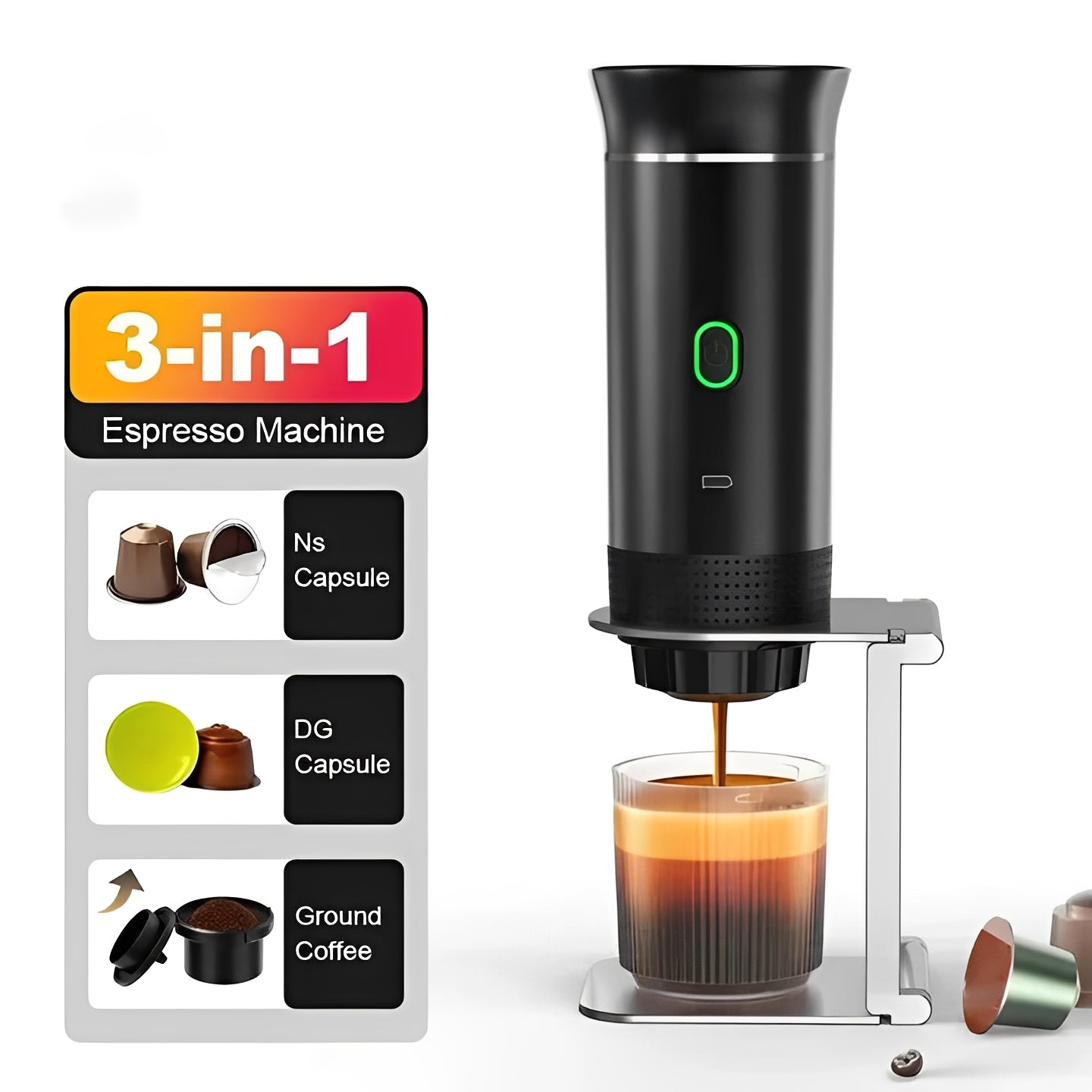 Portable USB Coffee Maker - 3 Brewing Modes for On-the-Go Convenience