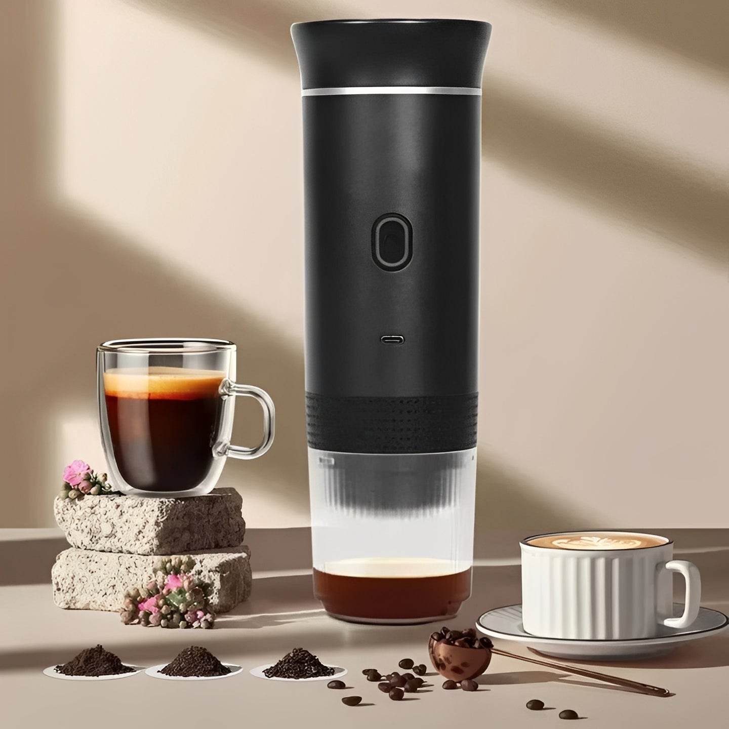 Portable USB Coffee Maker - 3 Brewing Modes for On-the-Go Convenience
