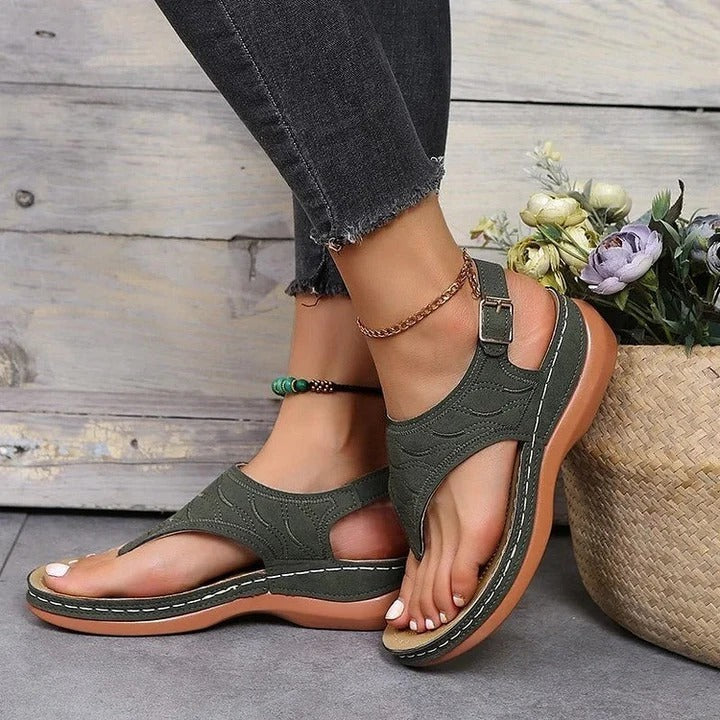 Women's Supportive Open Toe Sandals with Comfort Footbed – Stylish & Durable Summer Footwear
