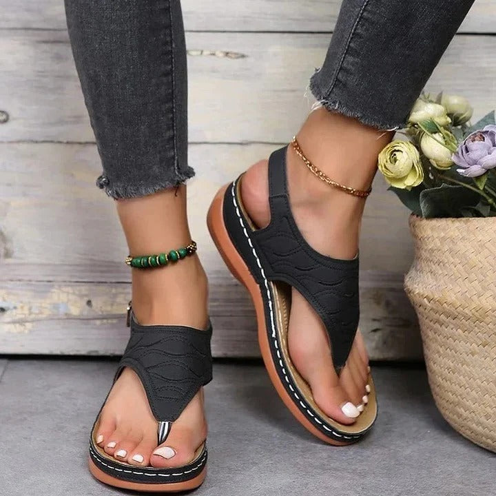 Women's Supportive Open Toe Sandals with Comfort Footbed – Stylish & Durable Summer Footwear