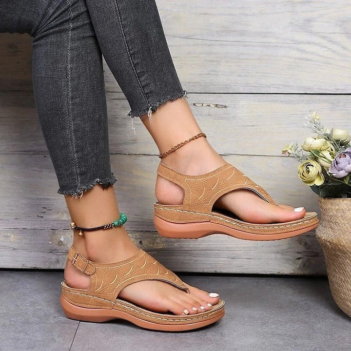 Women's Supportive Open Toe Sandals with Comfort Footbed – Stylish & Durable Summer Footwear