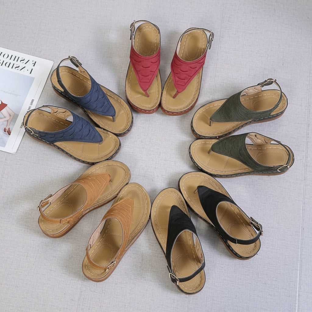 Women's Supportive Open Toe Sandals with Comfort Footbed – Stylish & Durable Summer Footwear