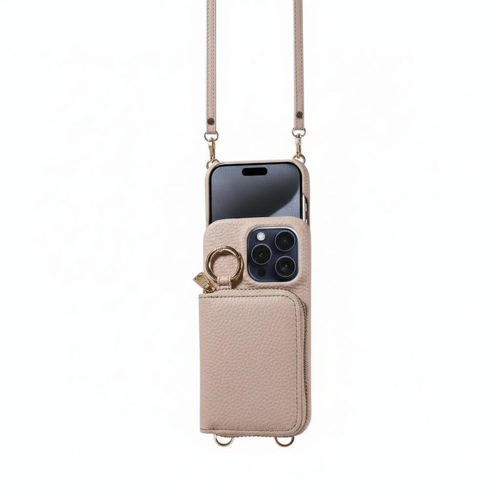 Premium Leather Wallet Case for iPhone - Stylish Card Slots & Secure Zipper Closure