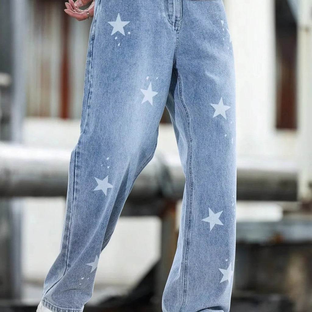 Men's Casual Wide Leg Blue Denim Pants - Loose Fit Stylish Jeans for Comfort & Fashion