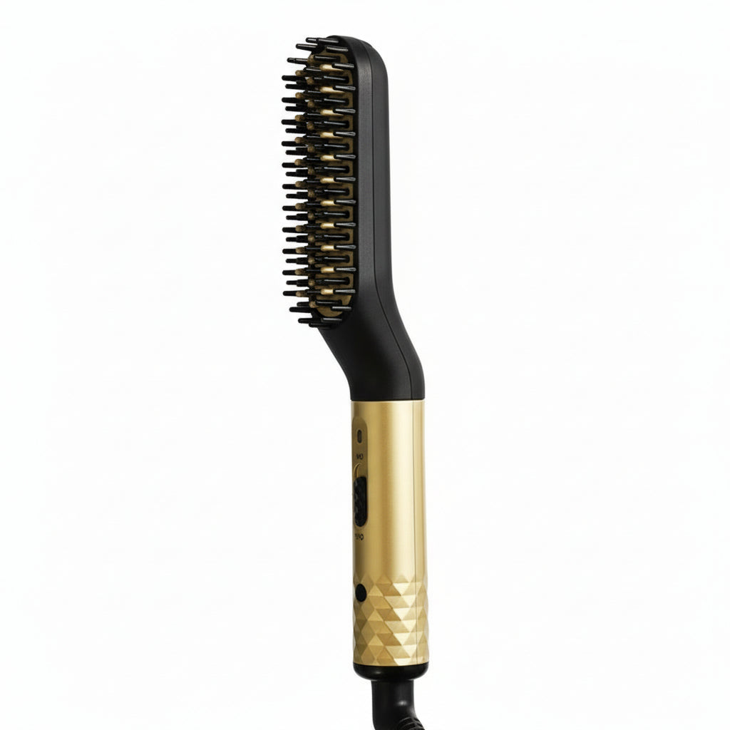 Portable Mini Beard Straightening Brush - Ceramic Heating Technology for Effortless Grooming