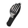 4-in-1 Reusable Compact Utensil Set for Camping - Fork, Spoon, Knife & Bottle Opener - Lightweight & Portable Outdoor Dining Gear