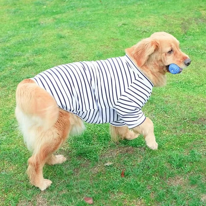 Lightweight Cotton Stripe T-Shirt for Dogs - Summer Apparel, Comfortable Fit