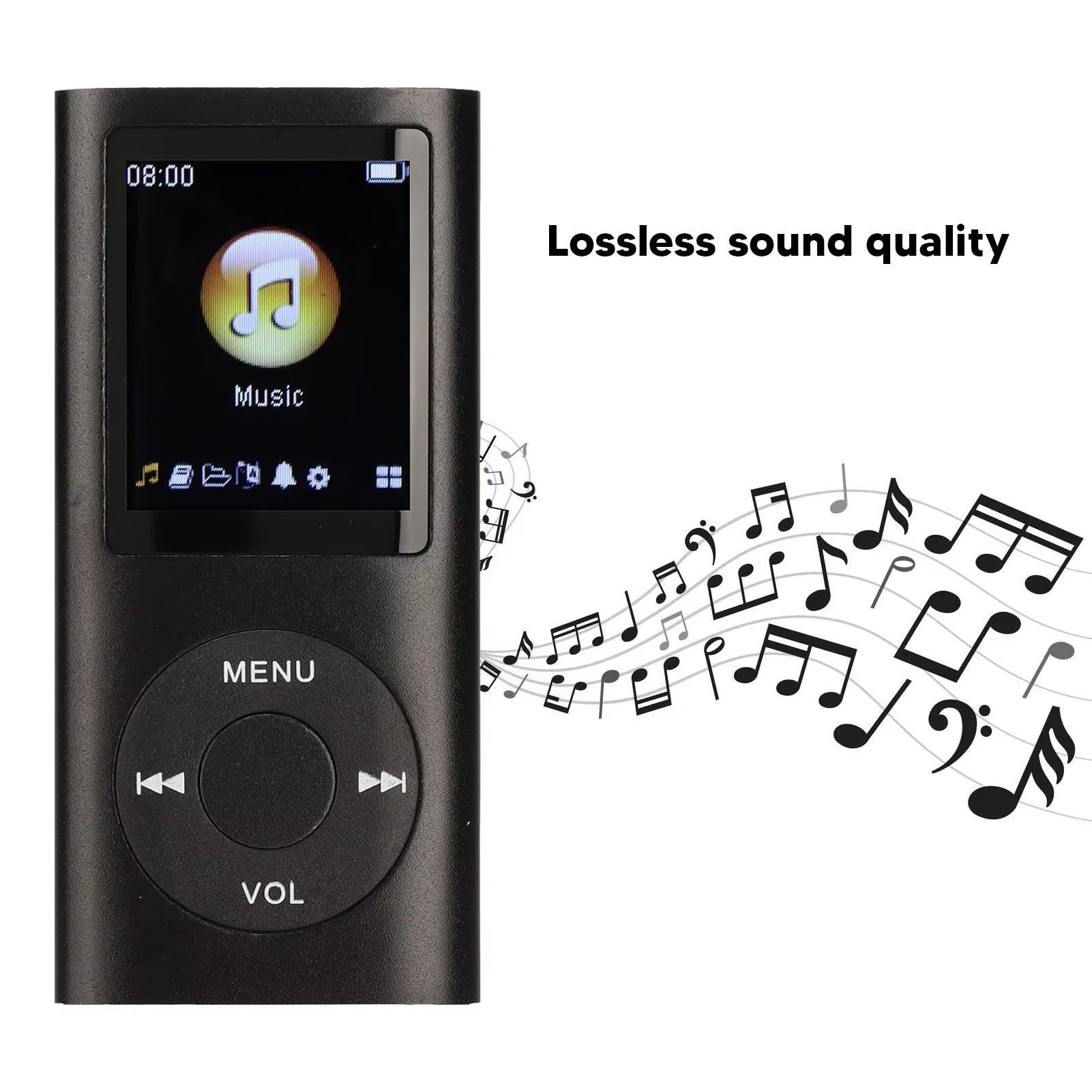 Compact Digital MP3 Player with 1.8" LCD Screen, Video Playback, and Sleek Design - Portable Music & Video Player