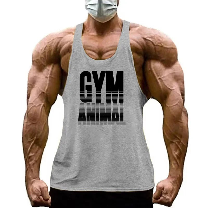 Men's Y-Back Cotton Stringer Tank Top - Lightweight Gym Wear for Optimal Performance