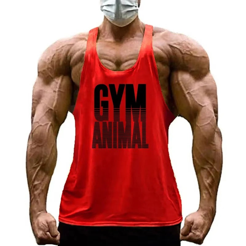 Men's Y-Back Cotton Stringer Tank Top - Lightweight Gym Wear for Optimal Performance