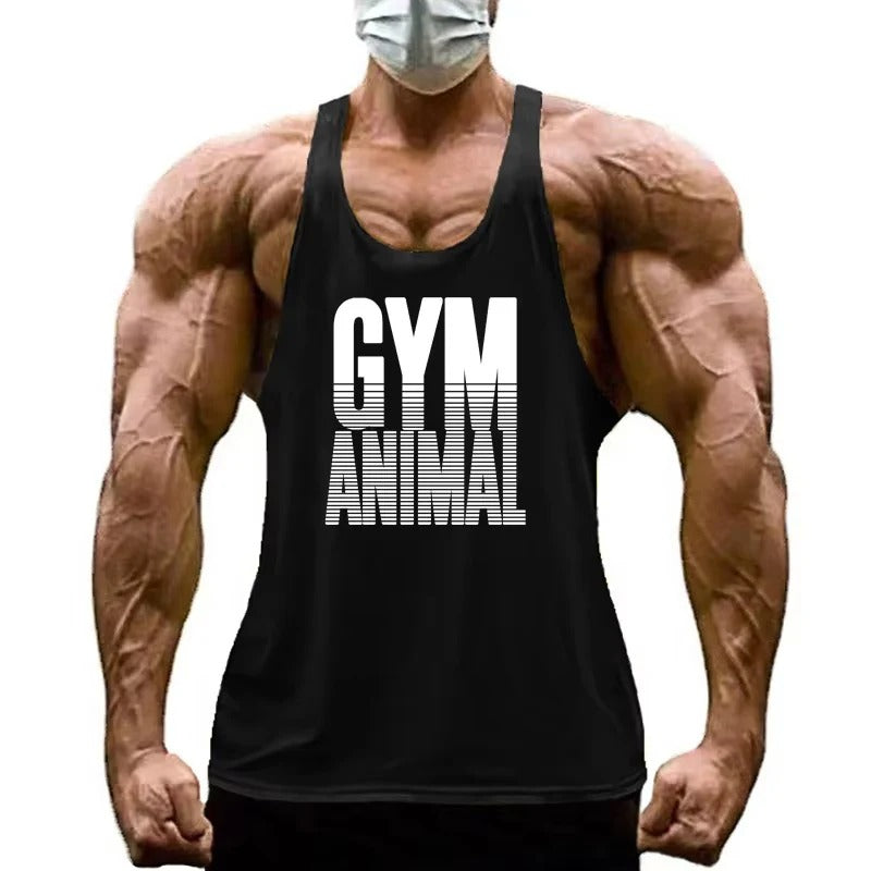 Men's Y-Back Cotton Stringer Tank Top - Lightweight Gym Wear for Optimal Performance
