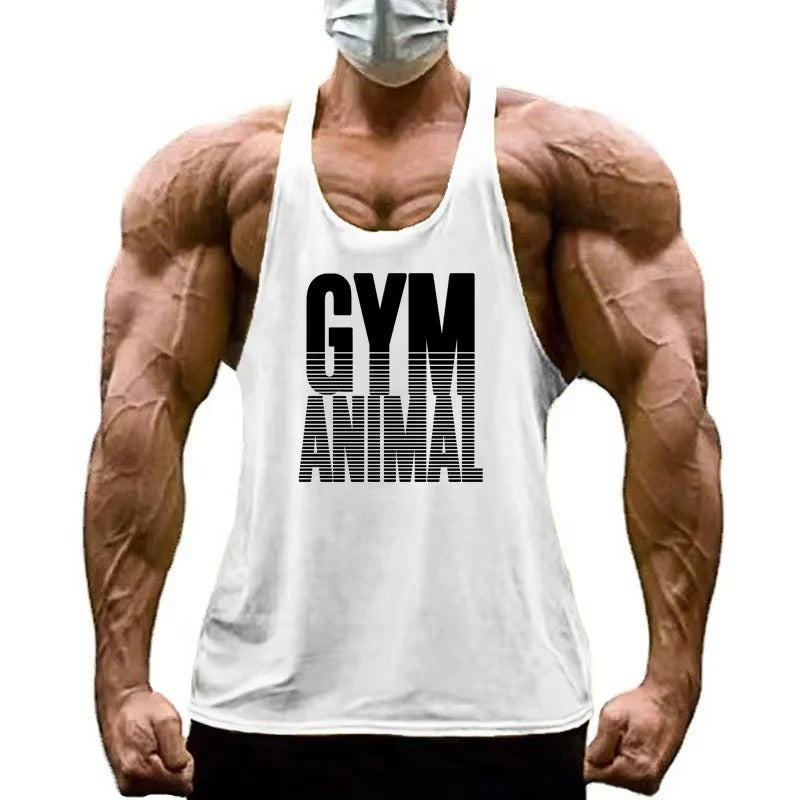 Men's Y-Back Cotton Stringer Tank Top - Lightweight Gym Wear for Optimal Performance