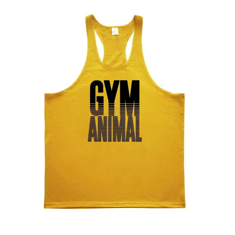 Men's Y-Back Cotton Stringer Tank Top - Lightweight Gym Wear for Optimal Performance