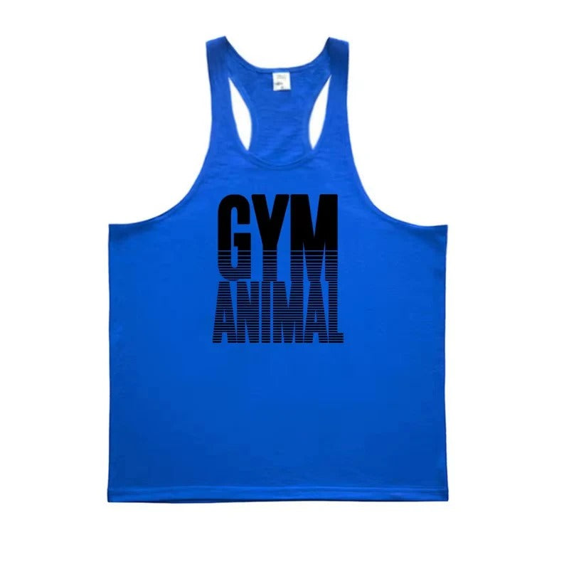 Men's Y-Back Cotton Stringer Tank Top - Lightweight Gym Wear for Optimal Performance