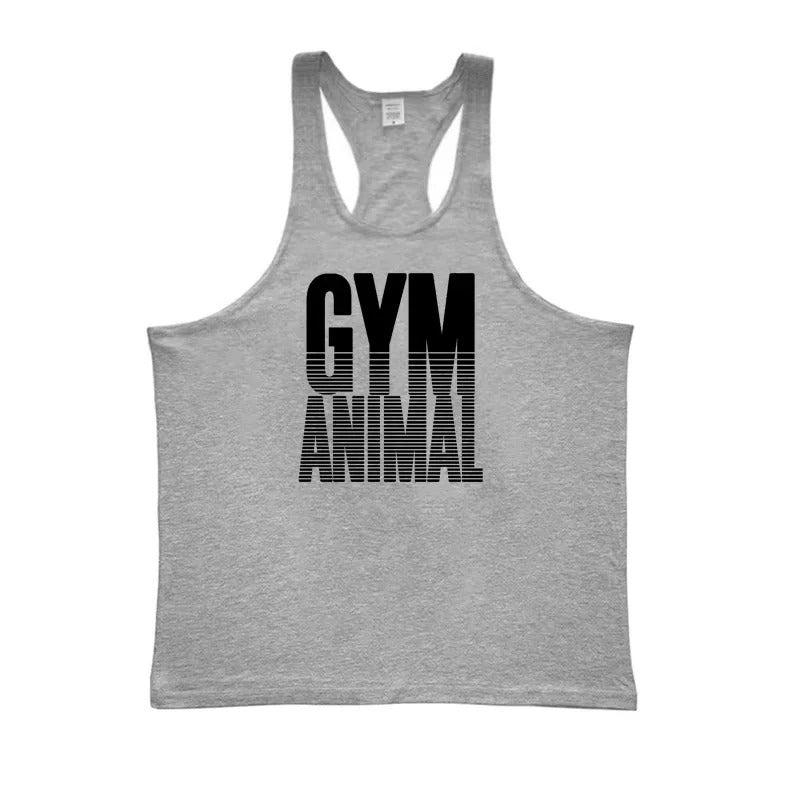 Men's Y-Back Cotton Stringer Tank Top - Lightweight Gym Wear for Optimal Performance