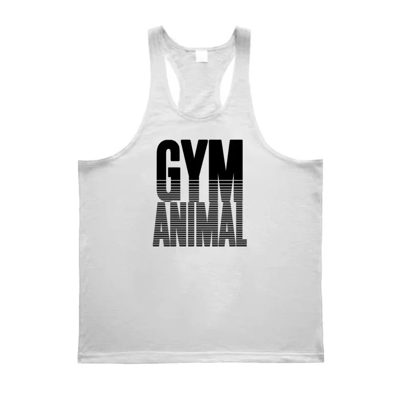 Men's Y-Back Cotton Stringer Tank Top - Lightweight Gym Wear for Optimal Performance