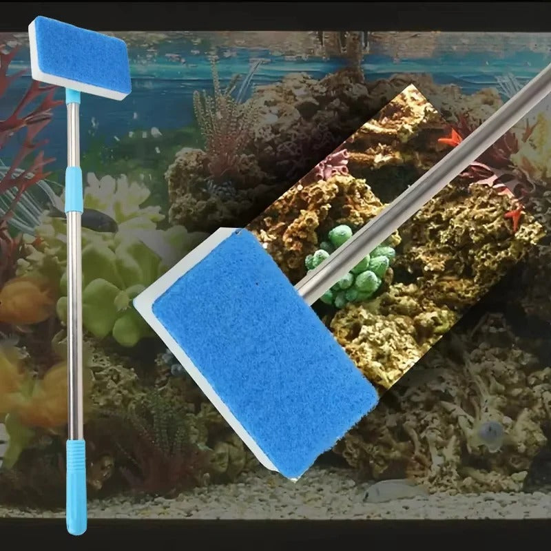 Extendable 180° Aquarium Algae Scraper & Cleaner with Ergonomic Sponge - Perfect for Easy Tank Maintenance