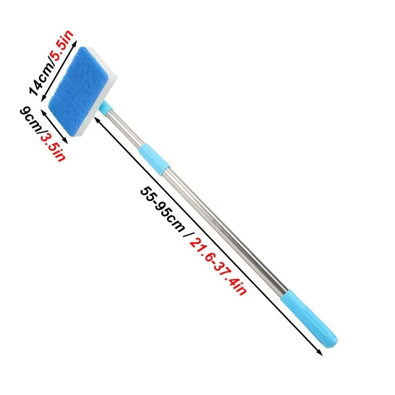 Extendable 180° Aquarium Algae Scraper & Cleaner with Ergonomic Sponge - Perfect for Easy Tank Maintenance