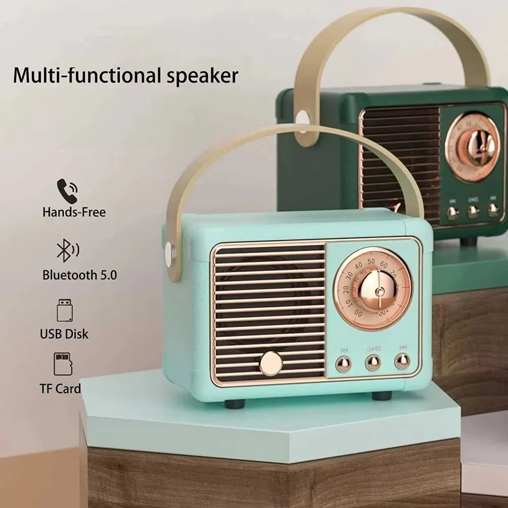 Vintage Bluetooth Speaker with Subwoofer - 5.3 Wireless Connectivity for Stylish Home Decor
