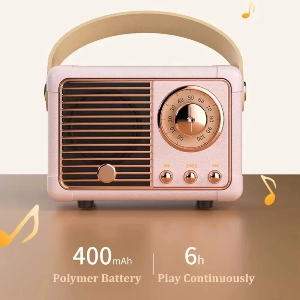 Vintage Bluetooth Speaker with Subwoofer - 5.3 Wireless Connectivity for Stylish Home Decor