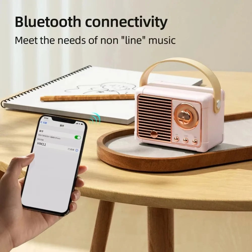 Vintage Bluetooth Speaker with Subwoofer - 5.3 Wireless Connectivity for Stylish Home Decor