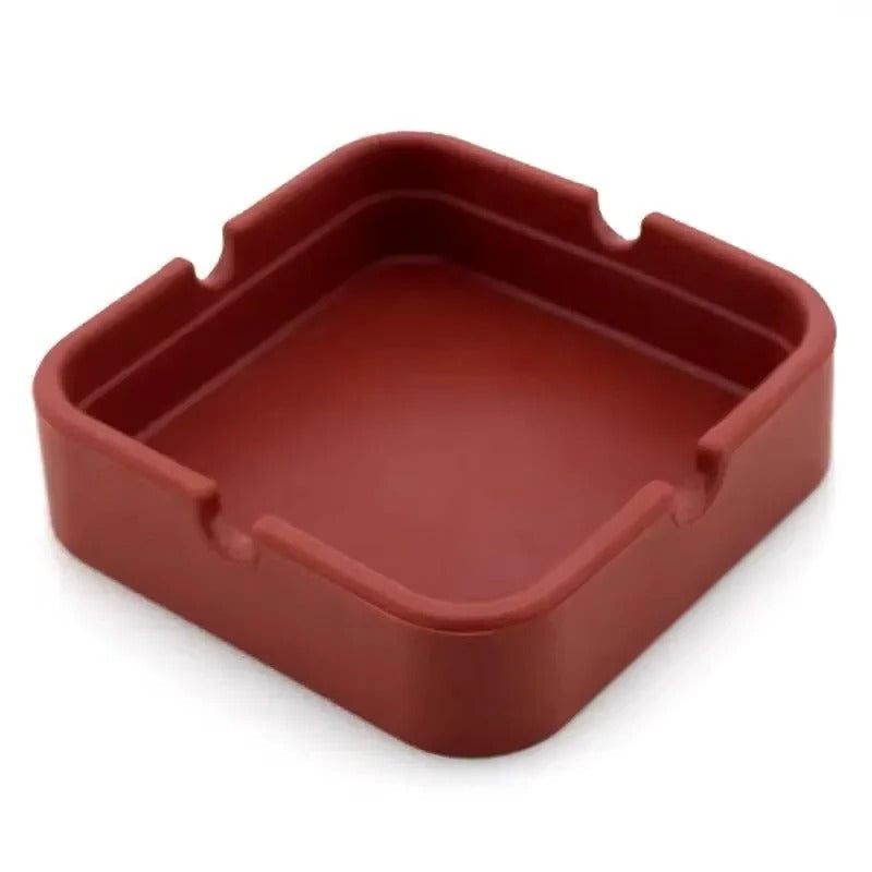 Portable Square Silicone Ashtray with Travel Case - Durable, Easy-Clean Design for Smokers