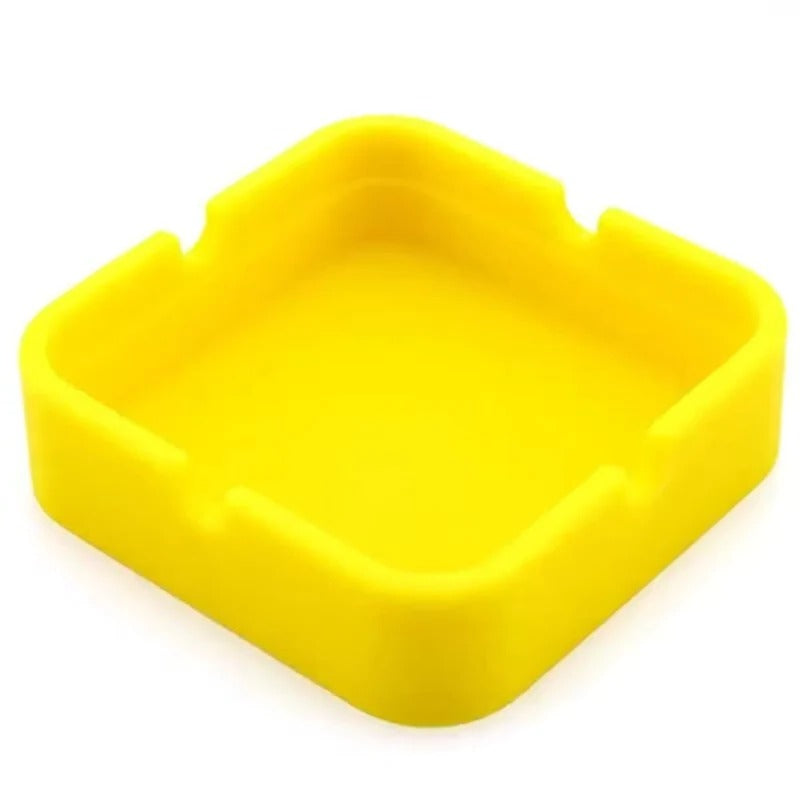 Portable Square Silicone Ashtray with Travel Case - Durable, Easy-Clean Design for Smokers