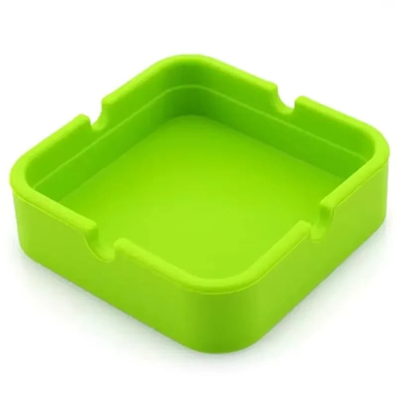 Portable Square Silicone Ashtray with Travel Case - Durable, Easy-Clean Design for Smokers