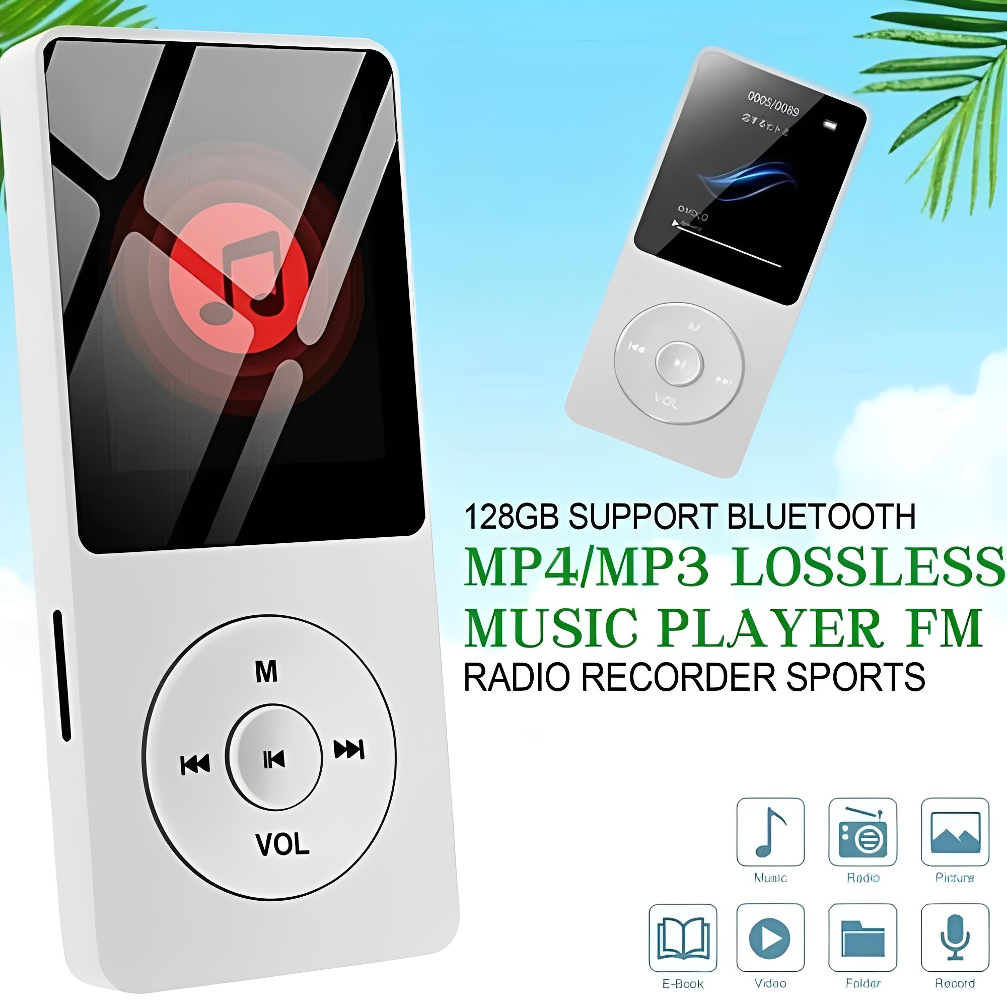 Portable High Fidelity Music Player with 1.8-Inch Screen, Bluetooth Connectivity & Superior Sound Quality