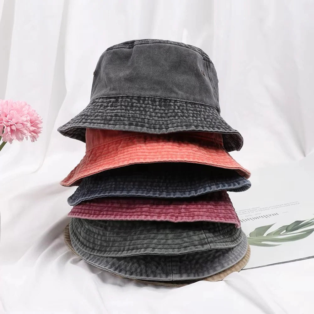 Versatile Foldable Denim Bucket Hat - Comfortable Cotton Material for All-Day Style