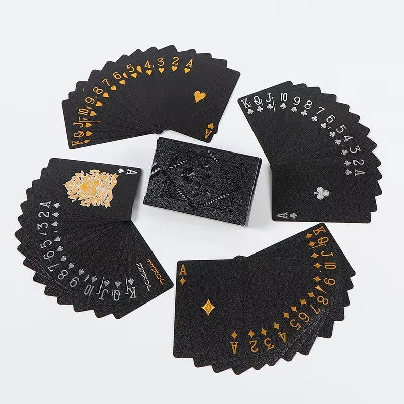 Elegant Black and Gold Playing Card Deck - Perfect for Casual and Regular Games