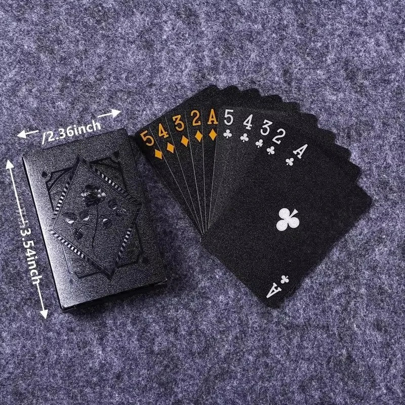 Elegant Black and Gold Playing Card Deck - Perfect for Casual and Regular Games
