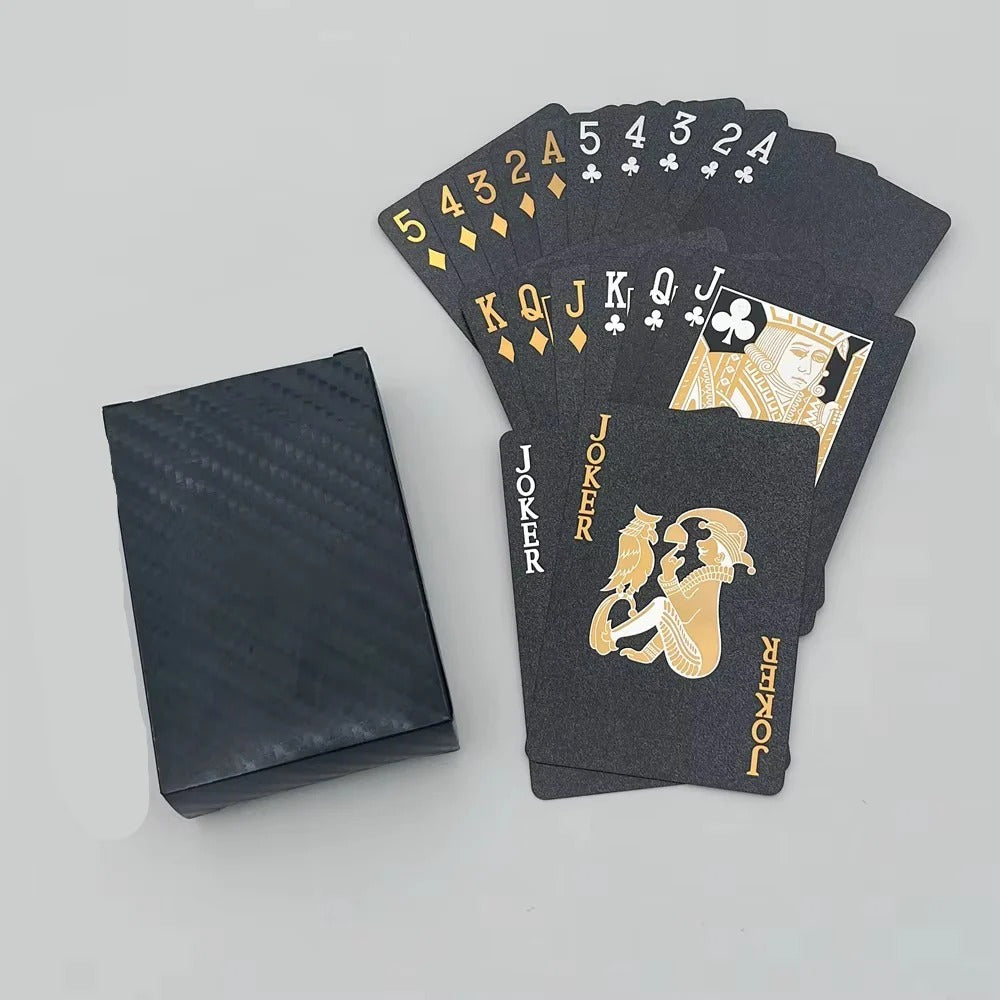 Elegant Black and Gold Playing Card Deck - Perfect for Casual and Regular Games