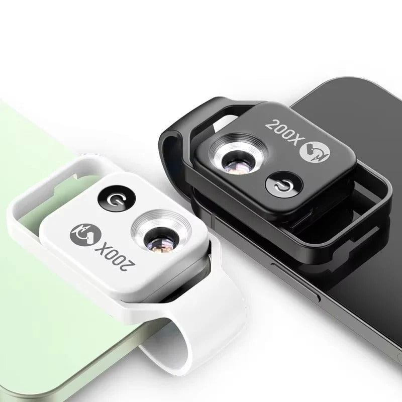 200X Portable Smartphone Microscope Lens with Universal Clip - High Magnification for Easy Mobile Microscopy