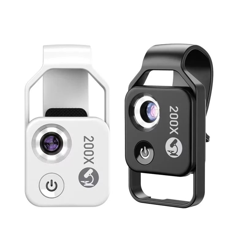 200X Portable Smartphone Microscope Lens with Universal Clip - High Magnification for Easy Mobile Microscopy