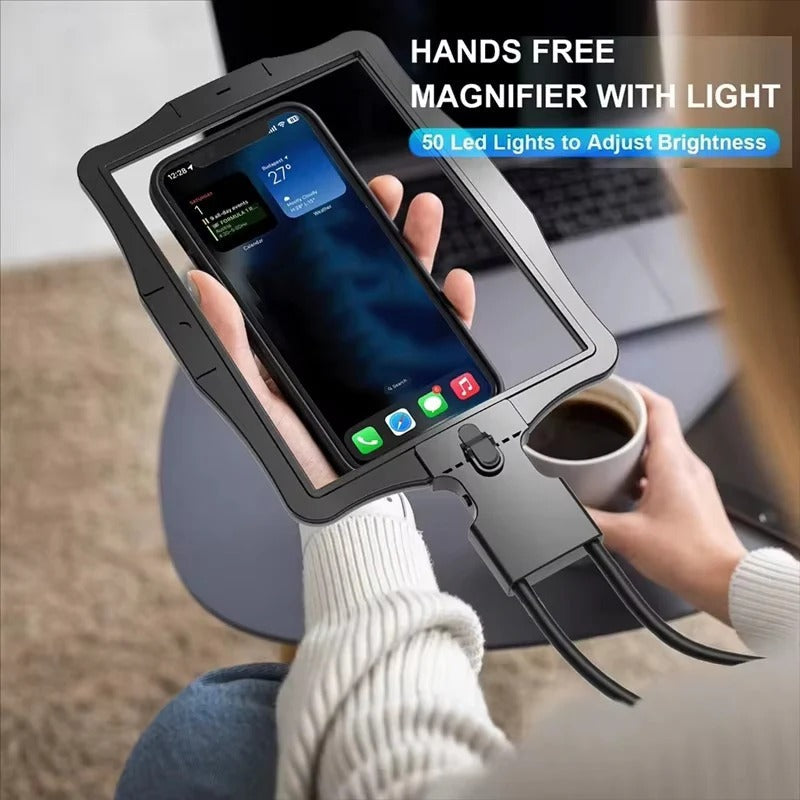 Adjustable Hands-Free Magnifying Glass with LED Light & 3X Zoom - Perfect for Crafts, Reading, and Hobbies