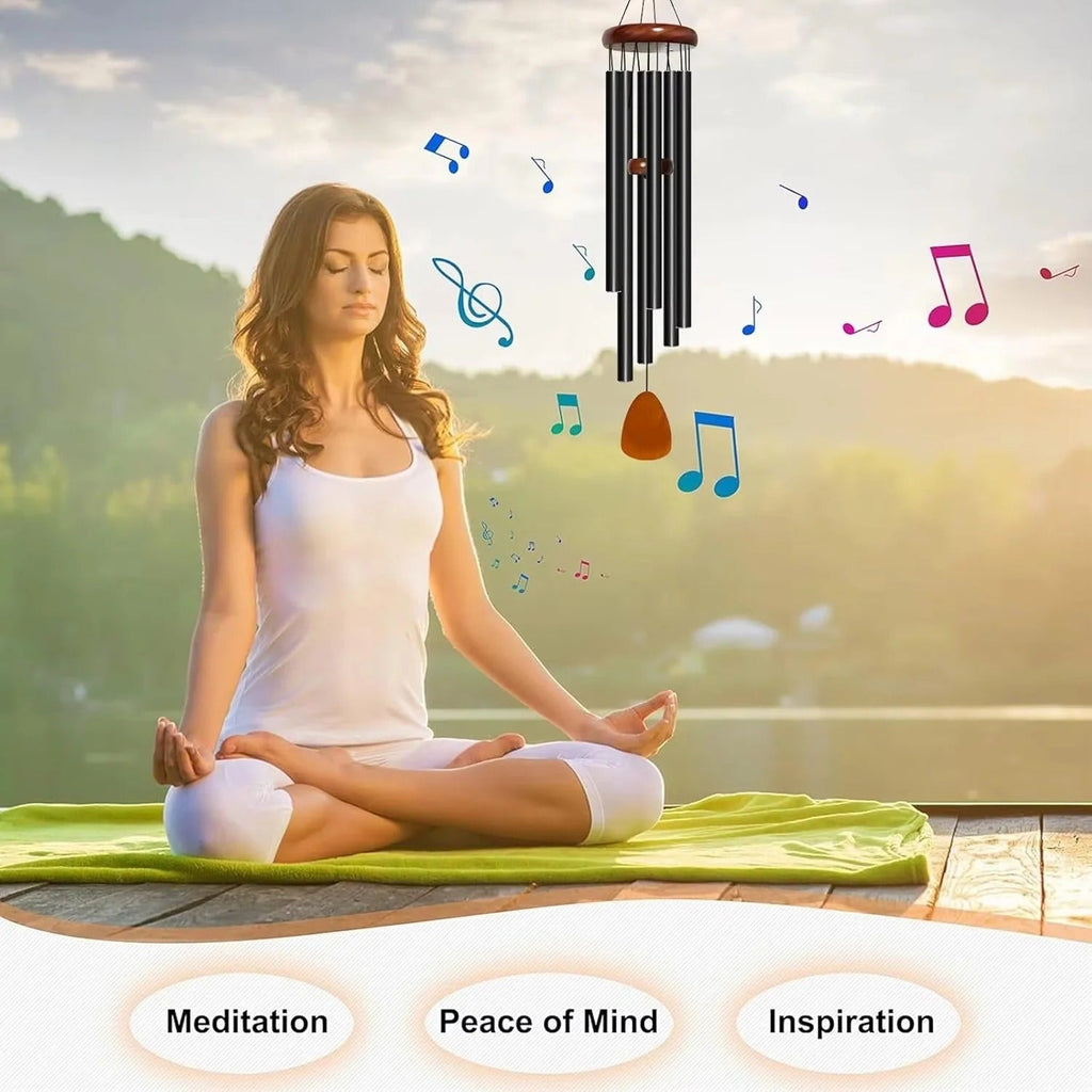 Premium Outdoor Wind Chimes - Durable Aluminum Tubes & Elegant Wooden Accents for Garden Decor