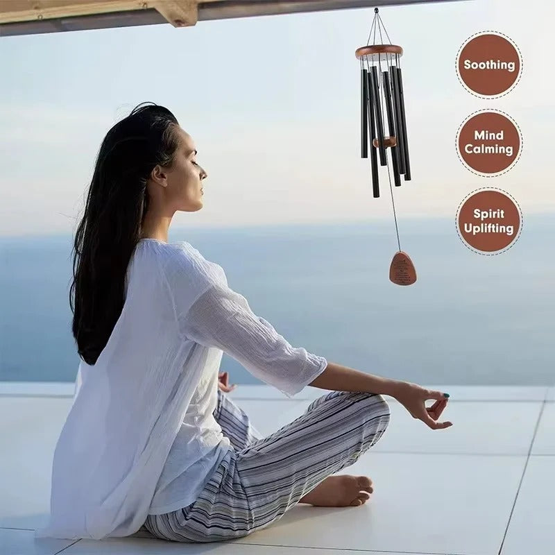 Premium Outdoor Wind Chimes - Durable Aluminum Tubes & Elegant Wooden Accents for Garden Decor