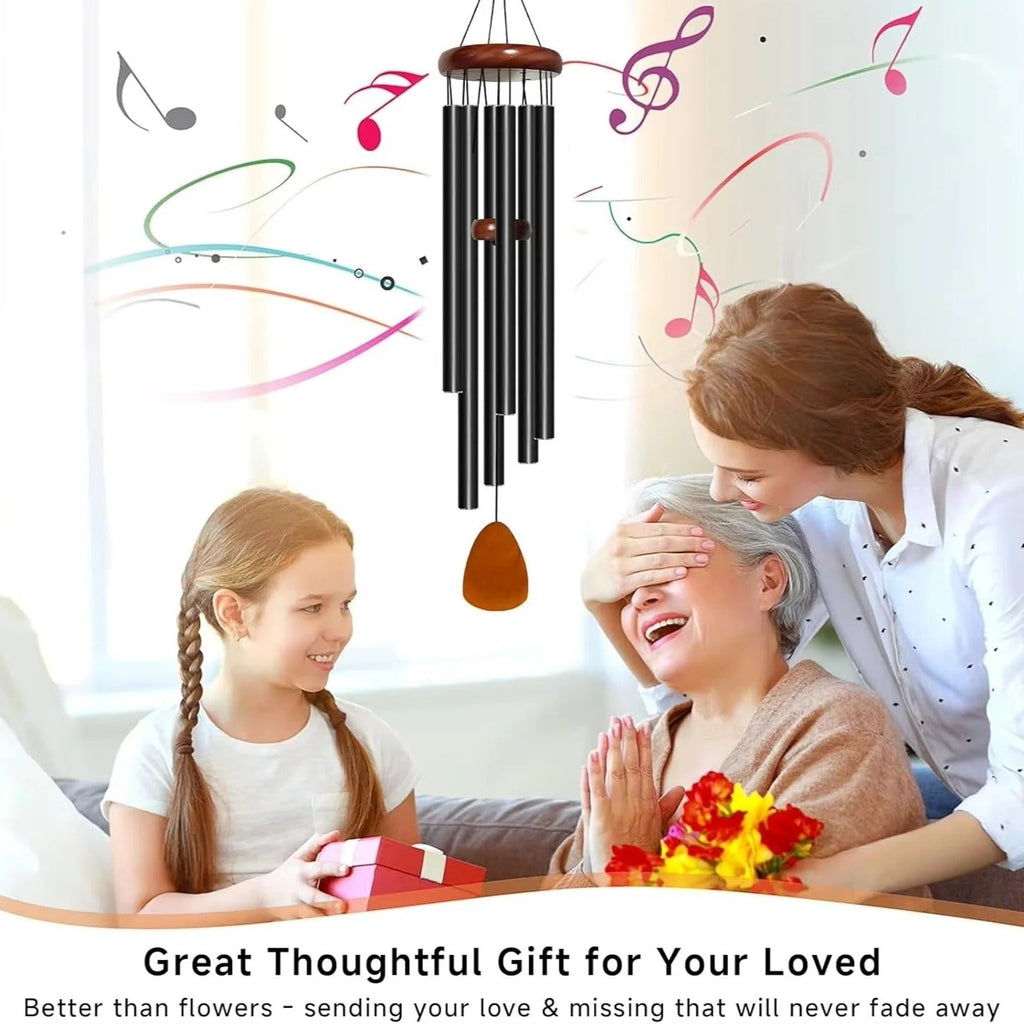 Premium Outdoor Wind Chimes - Durable Aluminum Tubes & Elegant Wooden Accents for Garden Decor