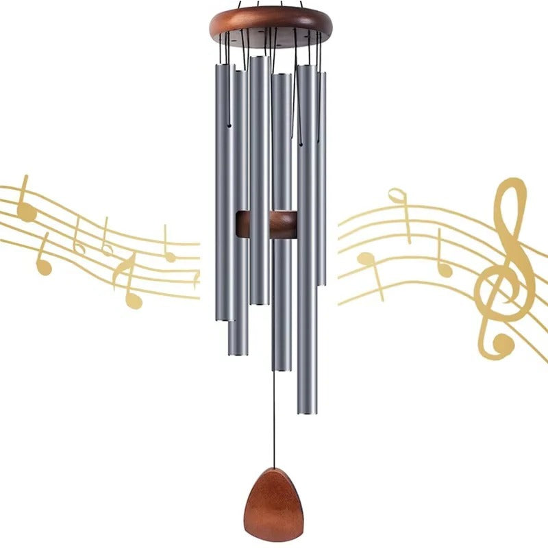 Premium Outdoor Wind Chimes - Durable Aluminum Tubes & Elegant Wooden Accents for Garden Decor