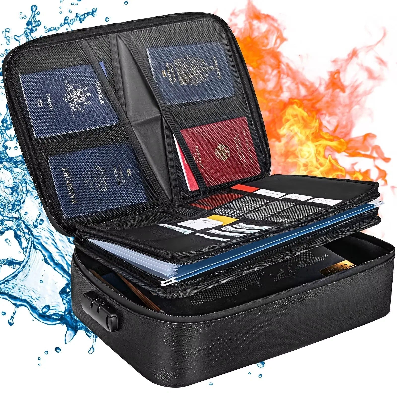 Premium Portable Document Organizer with Durable Reinforced Handles & Secure Zippers - Ideal for Home, Office, and Travel