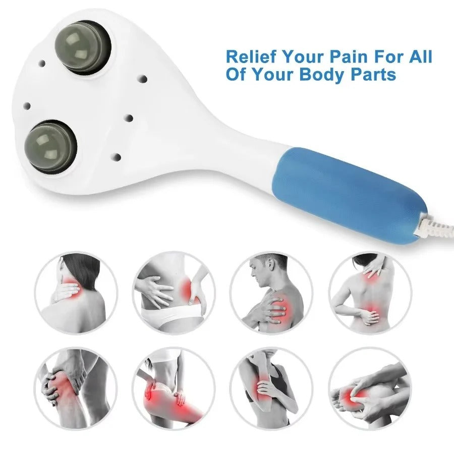 Adjustable Intensity Dual Vibration Handheld Electric Massager for Ultimate Relaxation