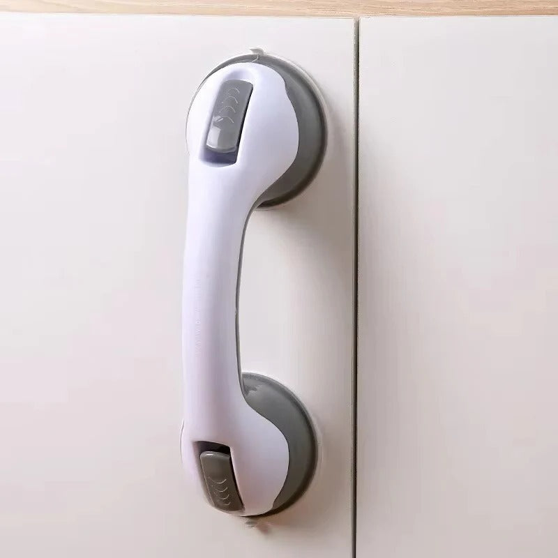 Secure Removable Bathroom Handle with Locking Suction Cups - Ideal for Safety and Stability