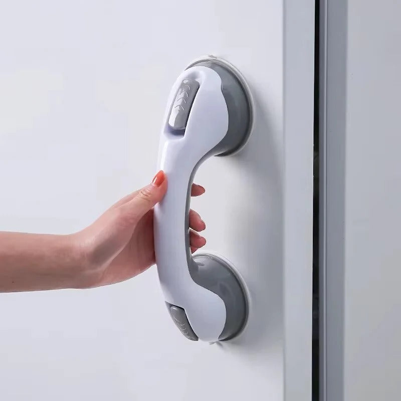 Secure Removable Bathroom Handle with Locking Suction Cups - Ideal for Safety and Stability