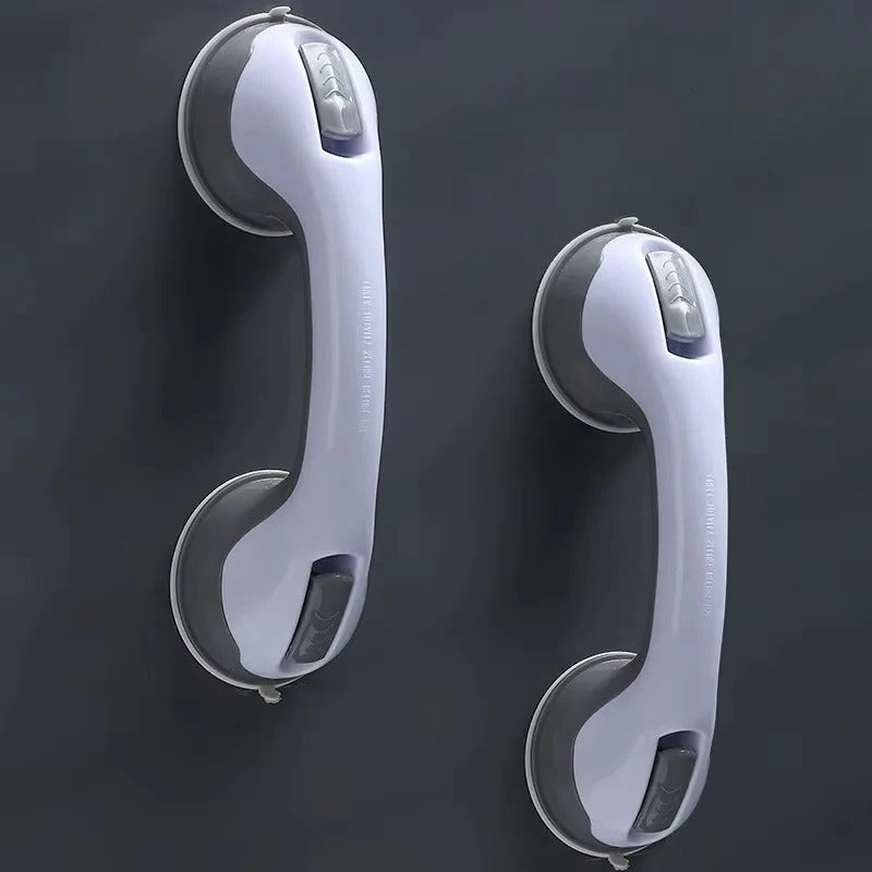 Secure Removable Bathroom Handle with Locking Suction Cups - Ideal for Safety and Stability