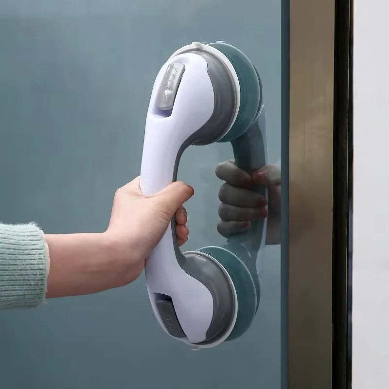 Secure Removable Bathroom Handle with Locking Suction Cups - Ideal for Safety and Stability