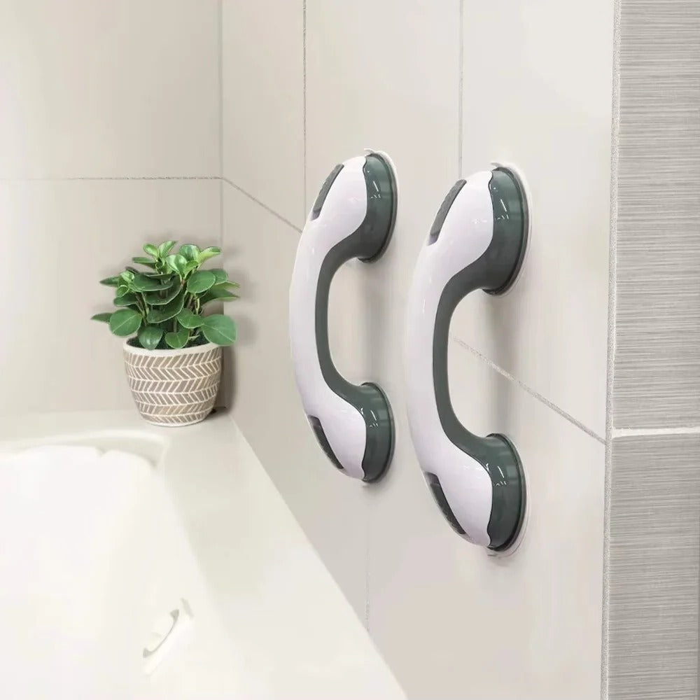 Secure Removable Bathroom Handle with Locking Suction Cups - Ideal for Safety and Stability